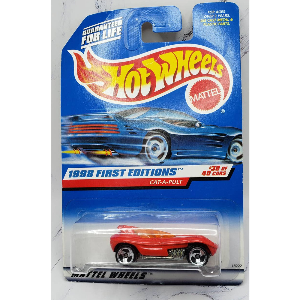 Hot Wheels 1998 First Editions 38/40 CAT-A-PULT Red w/Chrome 3 Spoke Wheels
